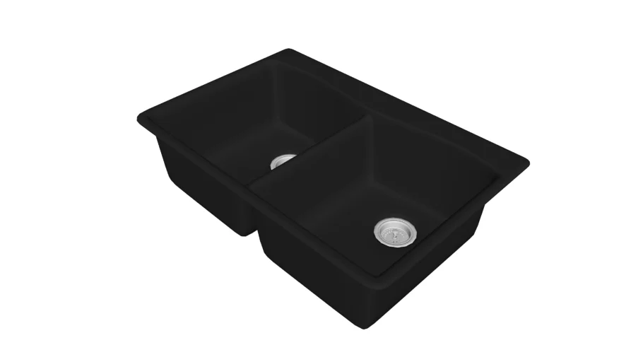 K-RH8185-1 Kennon(R) 33" x 22" x 9-5/8" Neoroc(R) top-/under-mount double-equal kitchen sink
