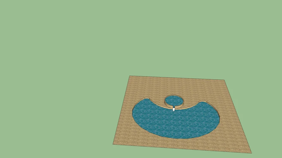 Pool with hot tub overflow