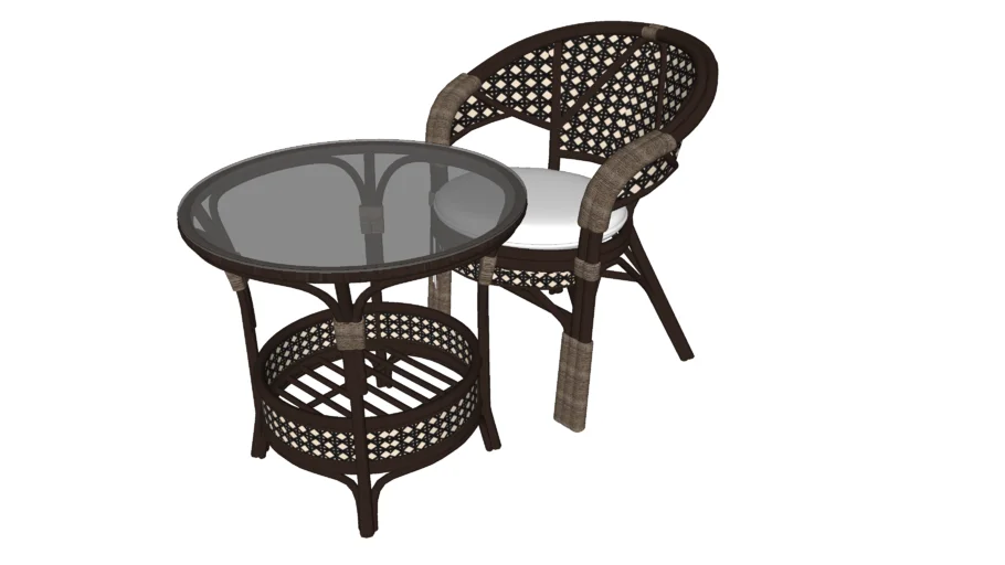 mesa rattan jardim varanda