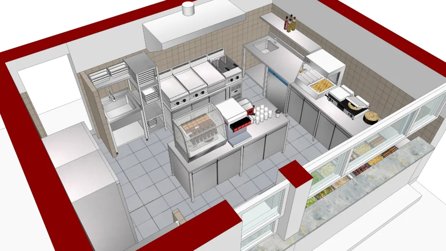 Fast food kitchen
