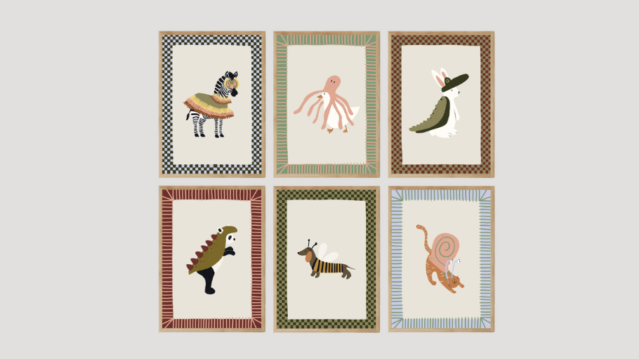 Quadros Infantis A4 - Festa na Floresta