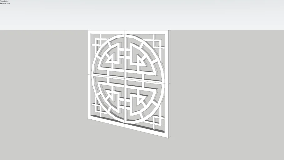 Traditional Chinese Square Window Frame