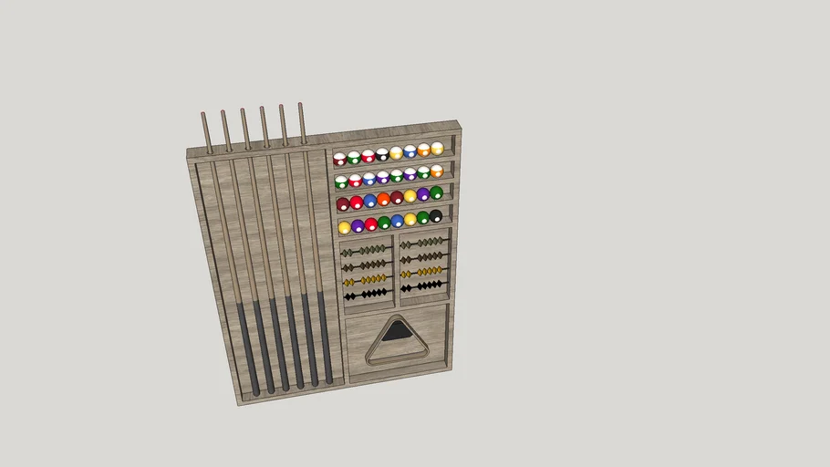 Modern Pool Cue Rack