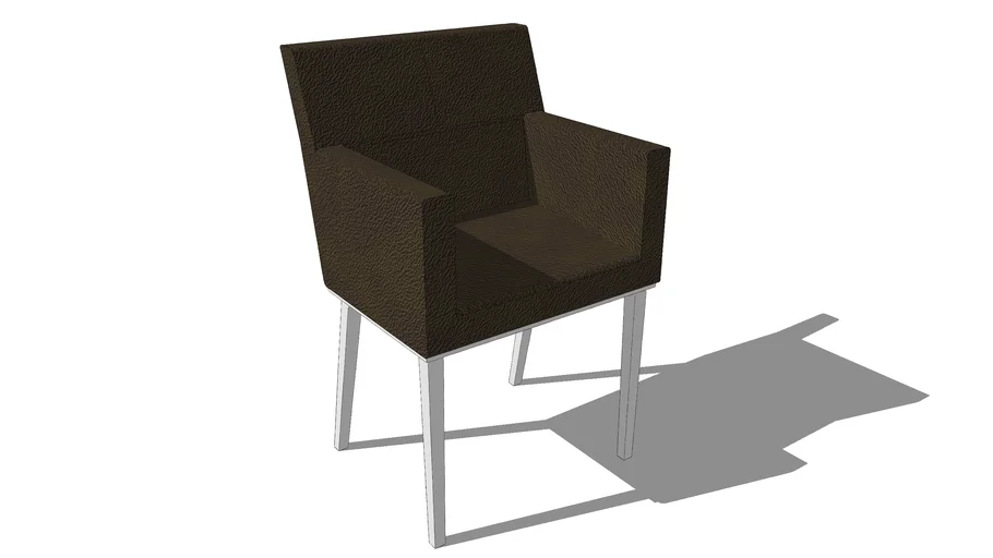 Brown leather chair w. wooden legs