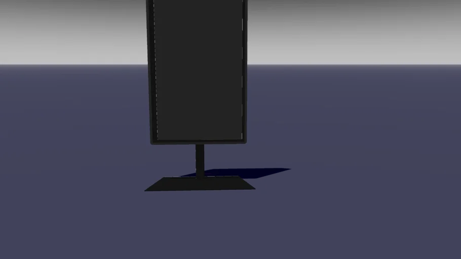 70" Vertical TV monitor on pipe stand