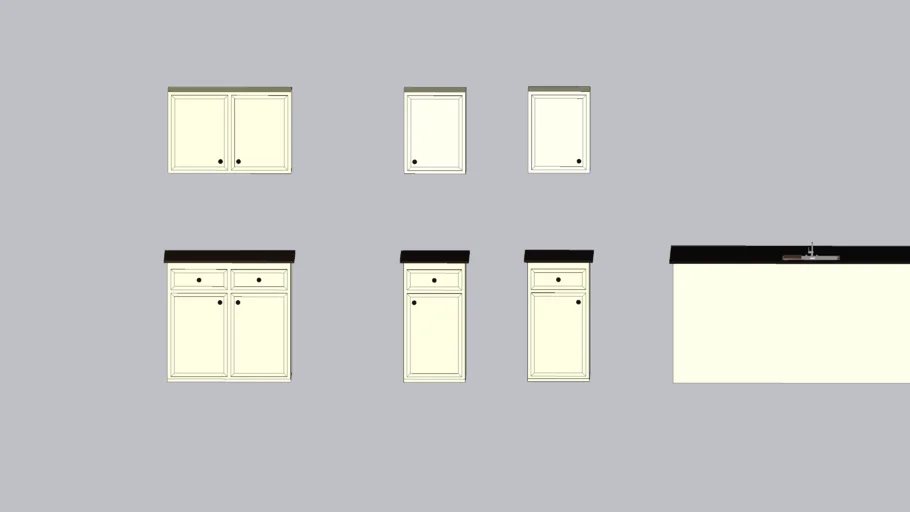 kitchen cabinets w/ island