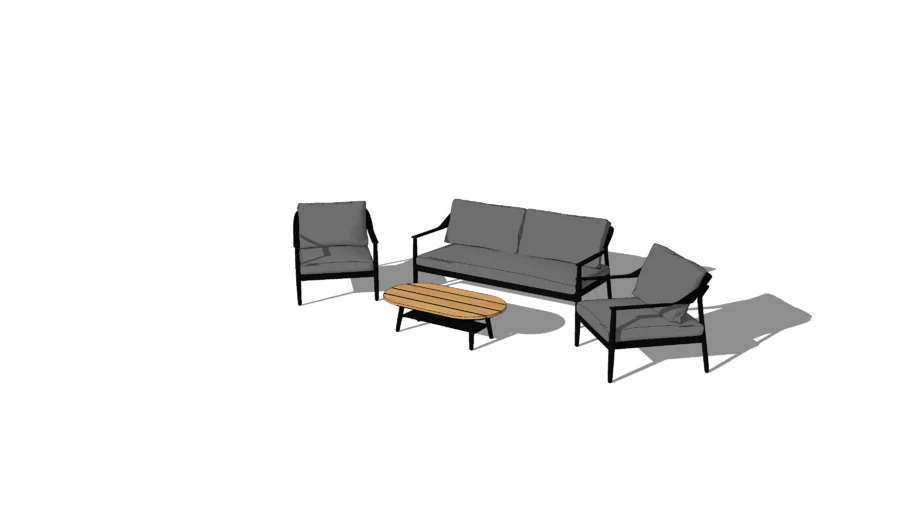Salon jardin vert bois MARINELLA
