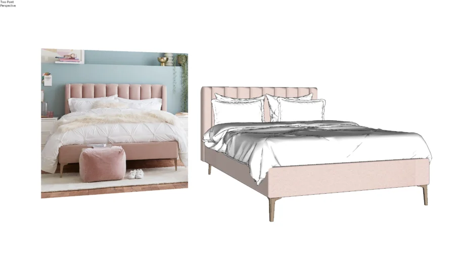 BED Avalon Channel Stitch Upholstered Bed