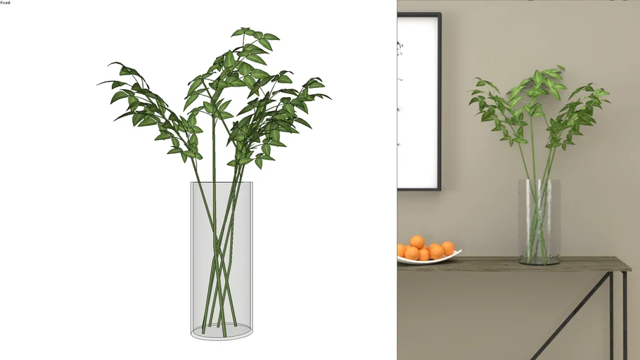 Vase with greens