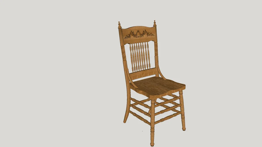 Antique oak press back dining chair